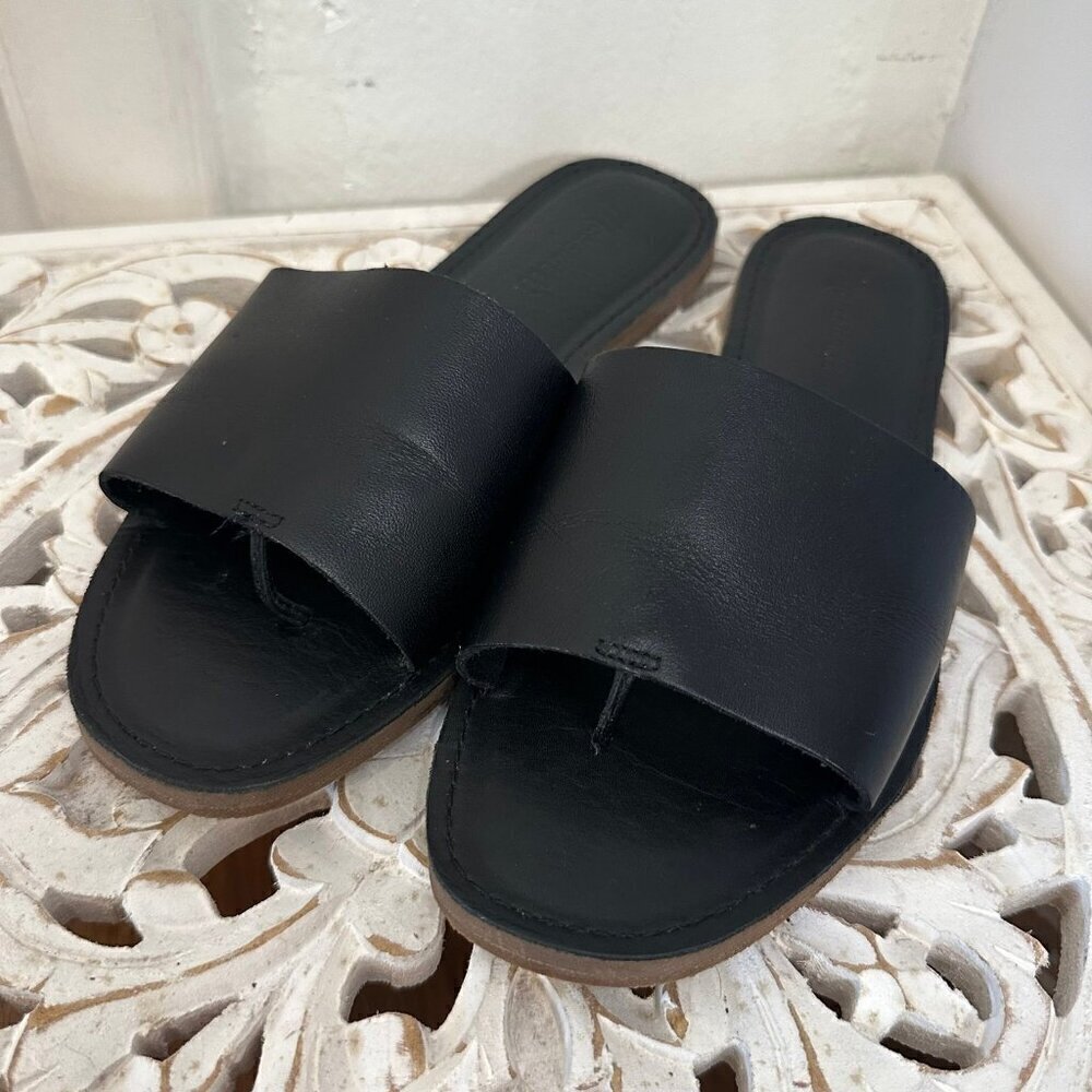 Madewell The Boardwalk Post Slide Sandal black Size 7
